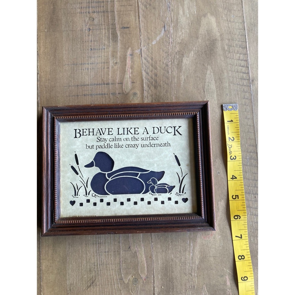 Vintage 1986 Figi Graphics Country Cuts Duck Framed Wall Art LC-57A Blue Brown - Picture 2 of 8